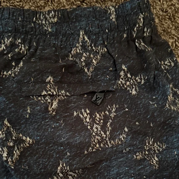Louis Vuitton Dark Navy Monogram Drawstring Swim Trunks sailboats medium - Picture 6 of 7